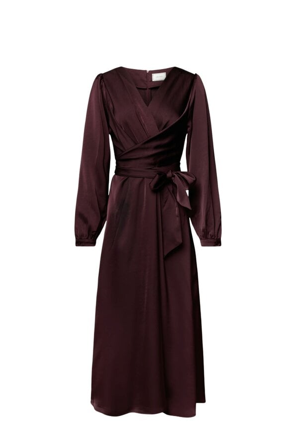 Rimini Heavy Sateen Dress - Burgundy