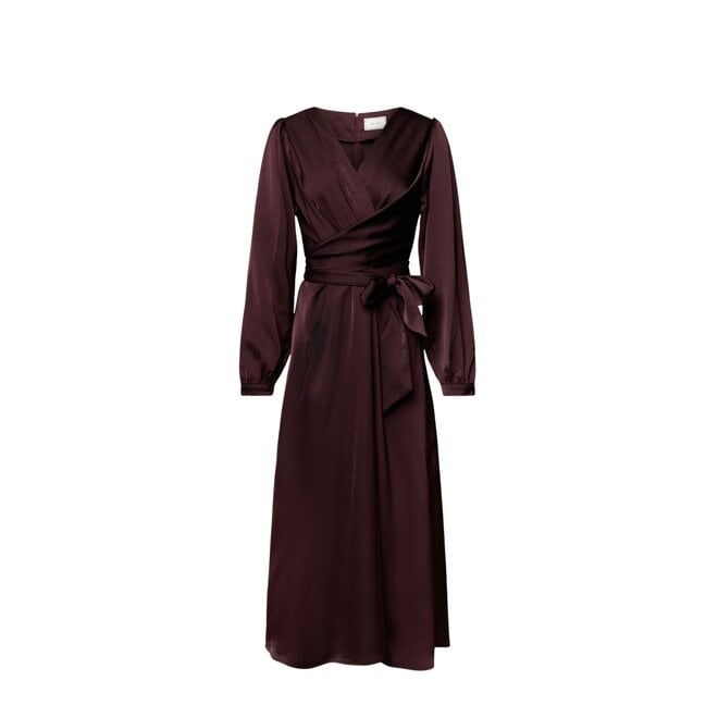 Rimini Heavy Sateen Dress - Burgundy