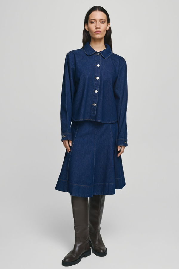 Adna Alena Skirt - Dark Blue Wash