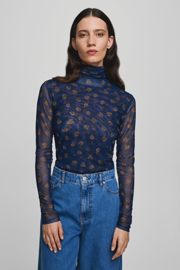 Ginie Illenora Top AOP - Mari Blue Flower