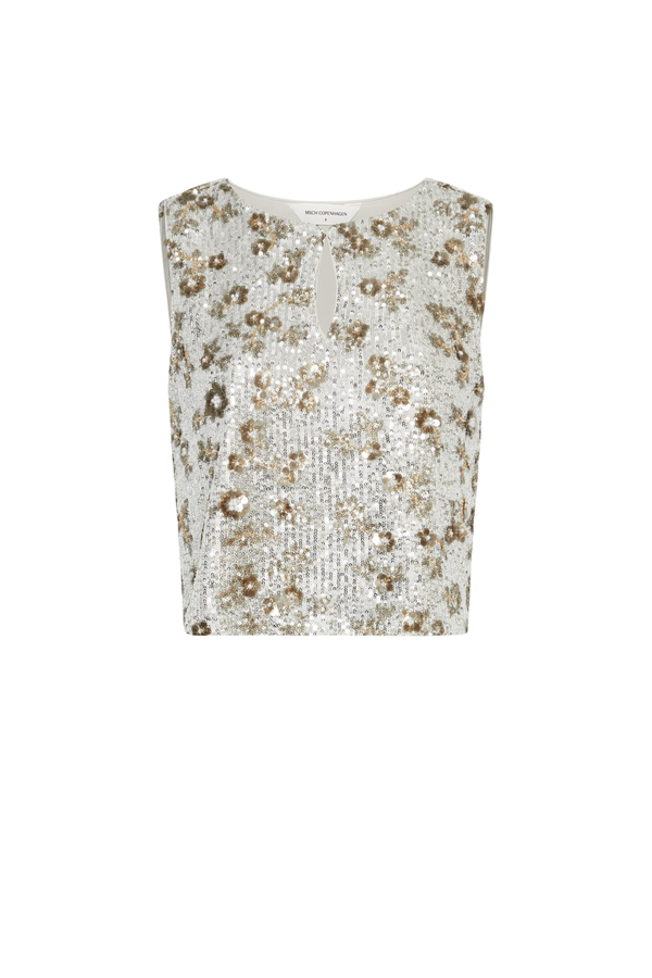 Magnolia SL Top EMB - Silver Coco