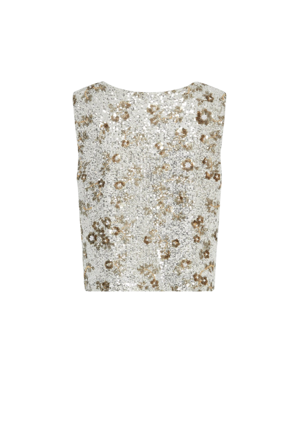 Magnolia SL Top EMB - Silver Coco