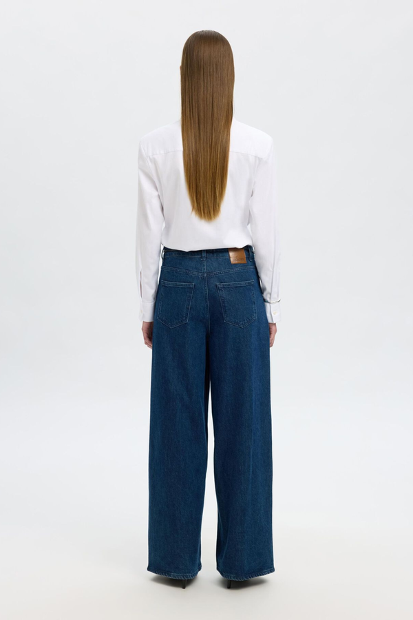 Extra Wide Selma Noa Hw Jeans - Dark Blue Jeans