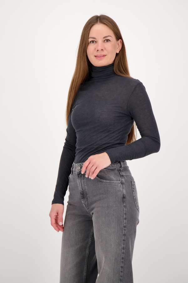 Sabine Turtle Neck Top - Black