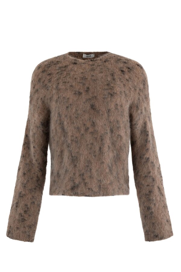 Gemêleerde Pullover - Camel Dessin