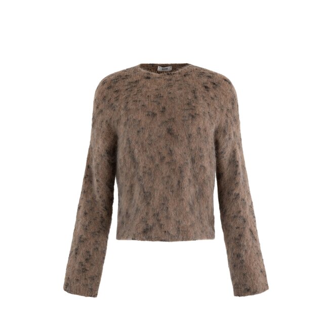 Gemêleerde Pullover - Camel Dessin