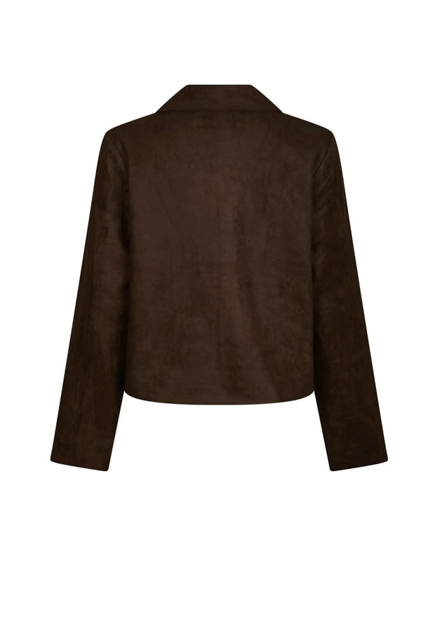 Nilo Faux Suede Jacket - Dark Brown