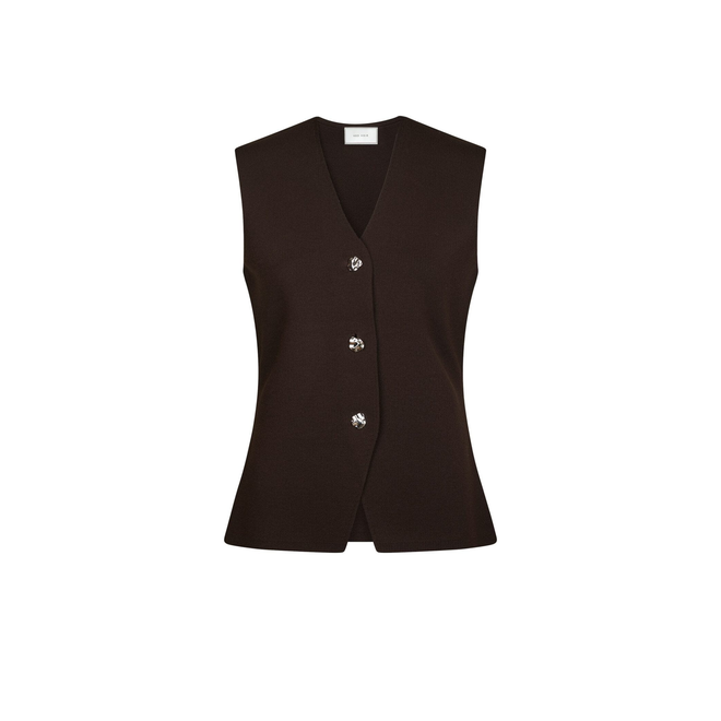 Sway Smooth Knit Waistcoat - Dark Brown
