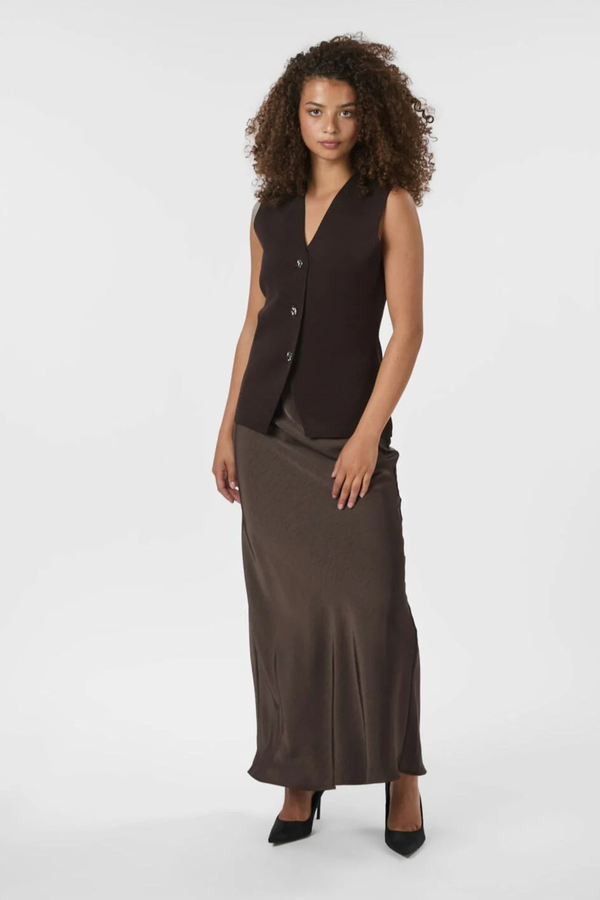 Sway Smooth Knit Waistcoat - Dark Brown
