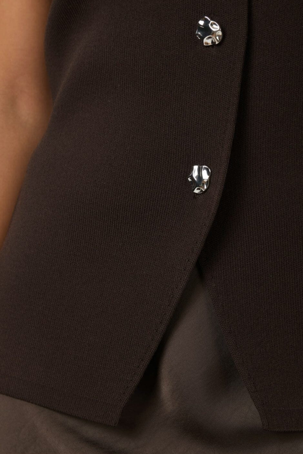 Sway Smooth Knit Waistcoat - Dark Brown