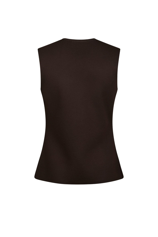 Sway Smooth Knit Waistcoat - Dark Brown