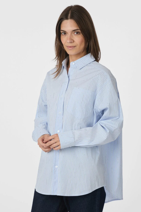 Dalma Pattern Stone Shirt - Light Blue Stripe