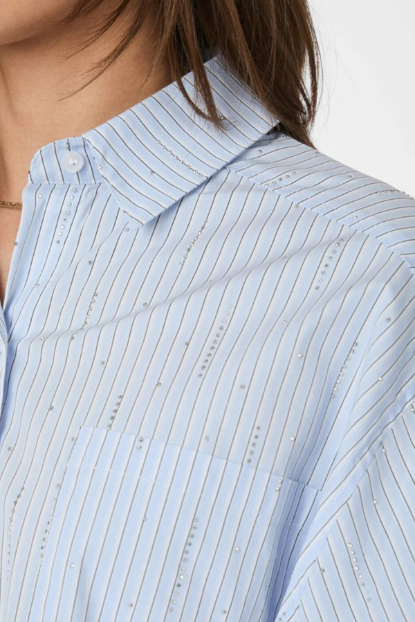 Dalma Pattern Stone Shirt - Light Blue Stripe