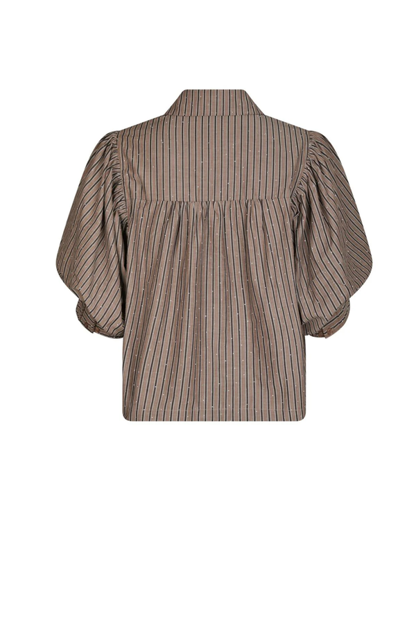 Etta Soft Stripe Stone Shirt - Brown