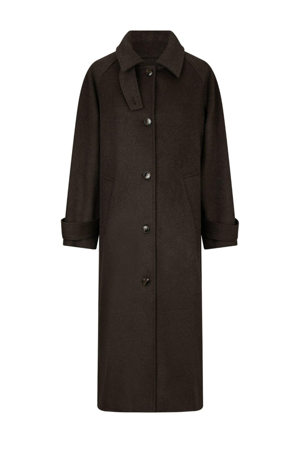 Keaton Wool Coat - Chocolate Brown