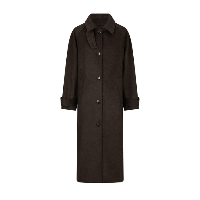 Keaton Wool Coat - Chocolate Brown