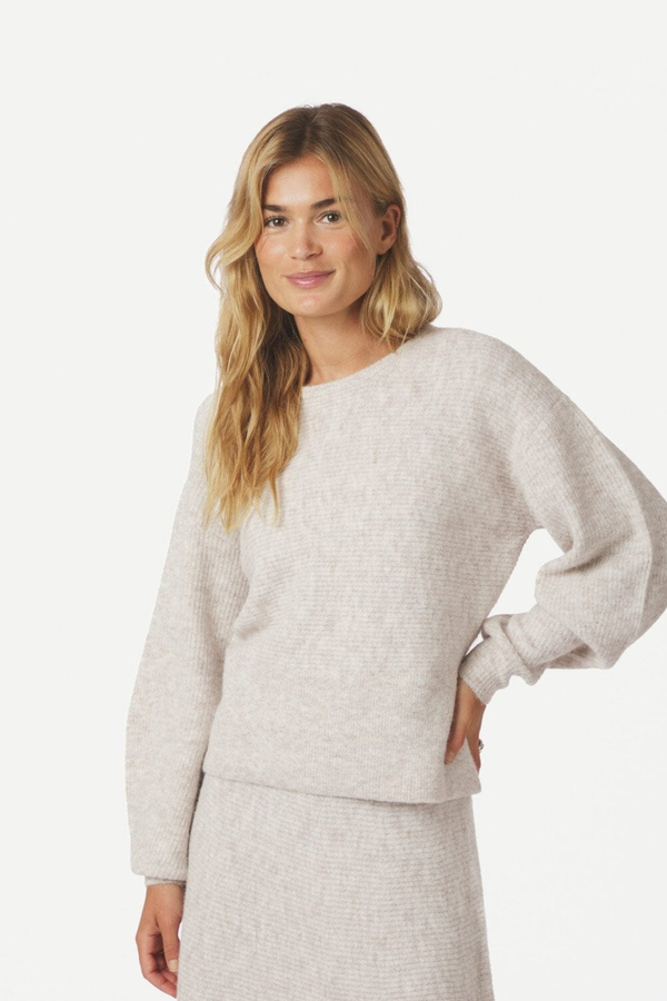 Turuna Structure Knit Blouse - Sand Melange