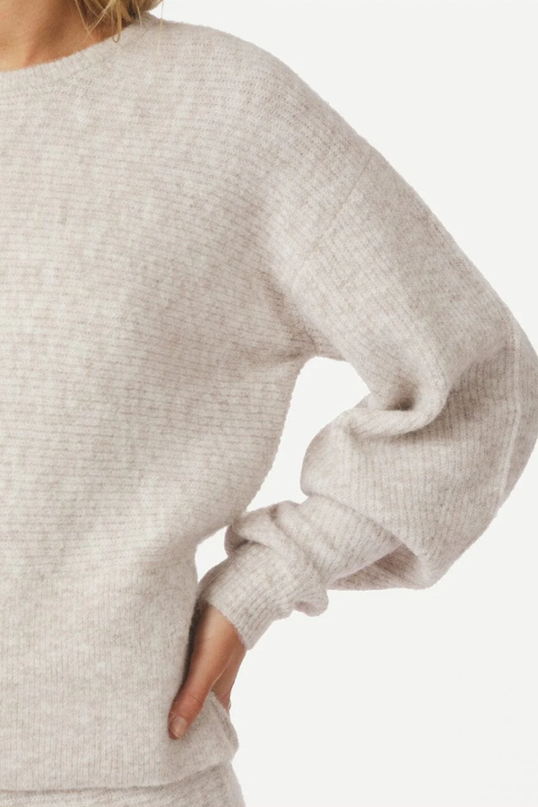 Turuna Structure Knit Blouse - Sand Melange