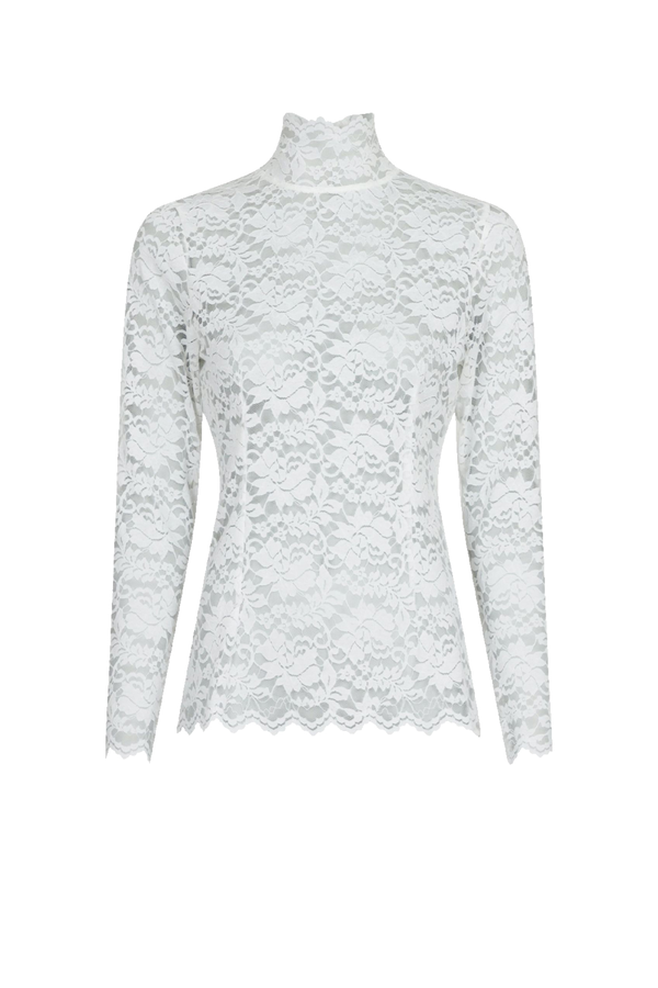 Liza Laceflower Blouse - White