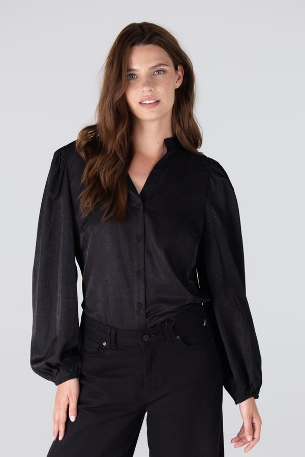 Effy Blouse Puff Longsleeve  - Black
