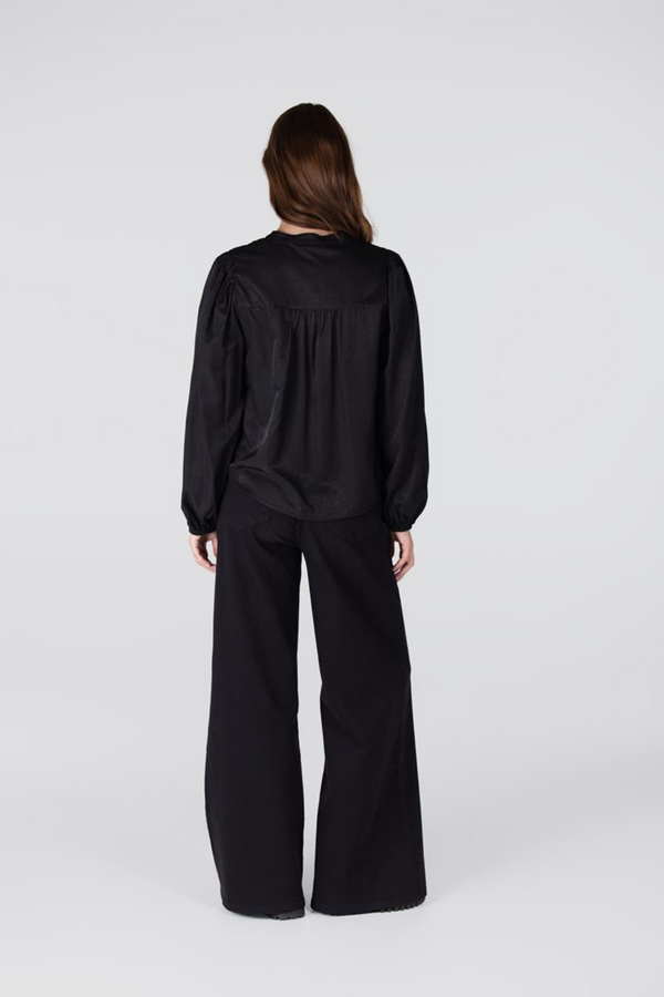 Effy Blouse Puff Longsleeve  - Black