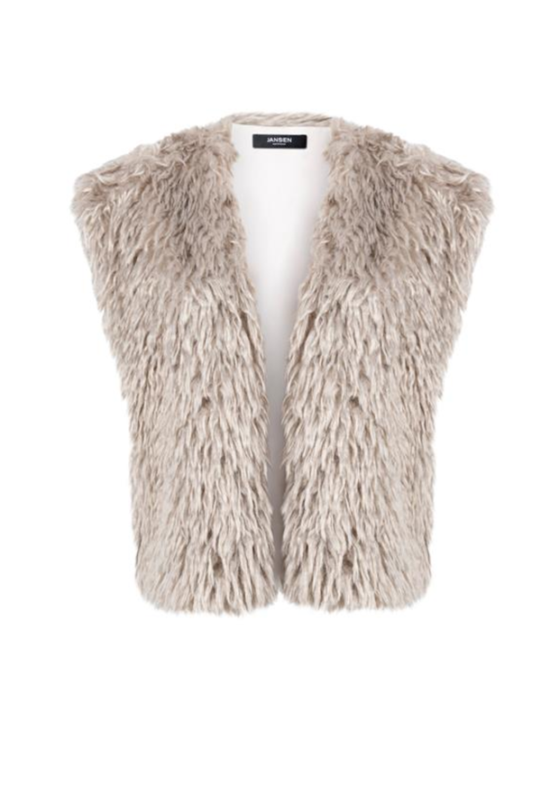 Dali Fake Fur Gilet - Sand