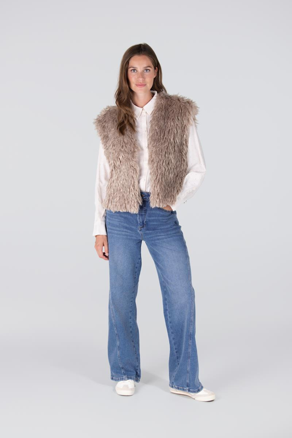 Dali Fake Fur Gilet - Sand