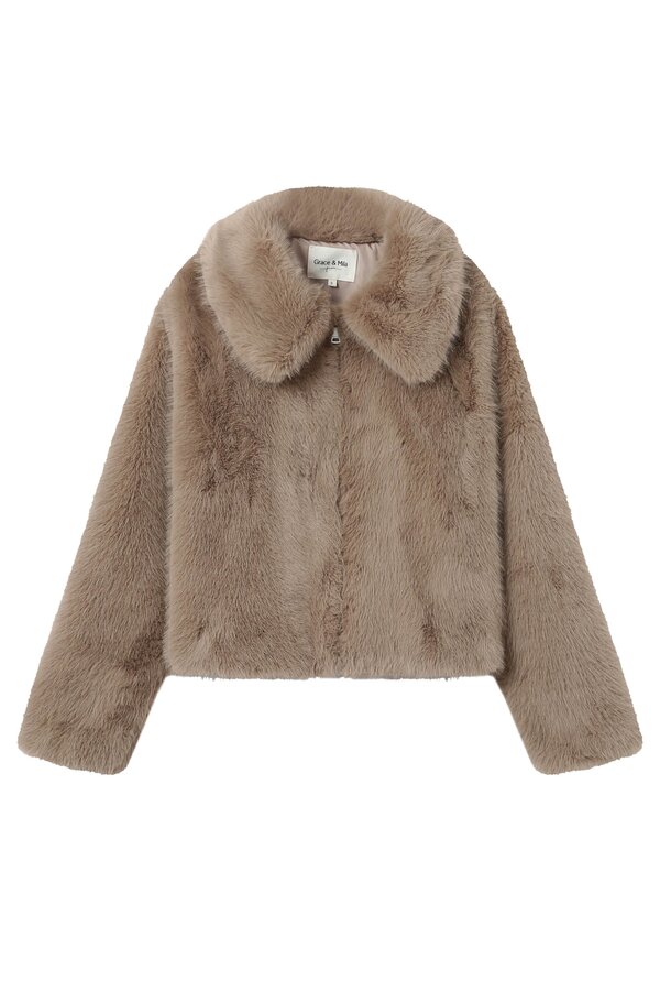 Shonna Faux Fur Jacket - Grege