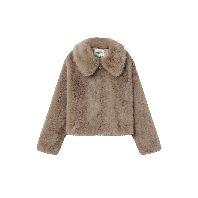 Shonna Faux Fur Jacket - Grege