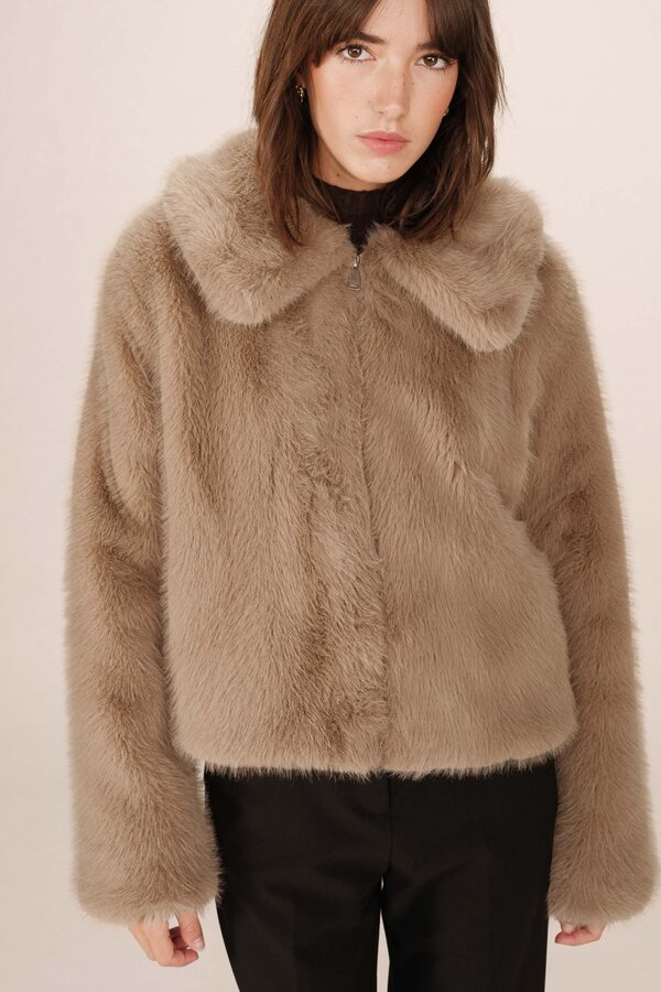 Shonna Faux Fur Jacket - Grege