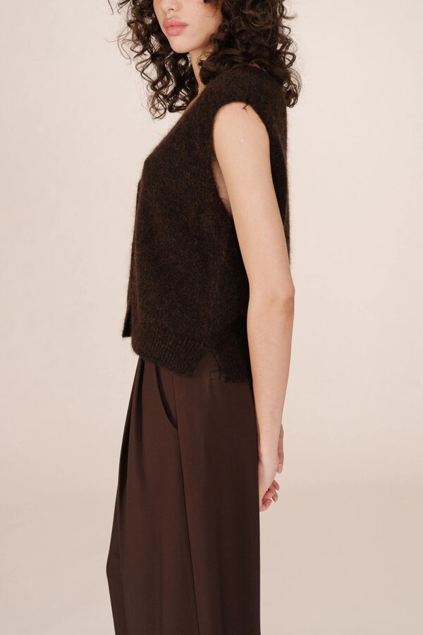 Sleeveless Cardigan Santa - Chocolat