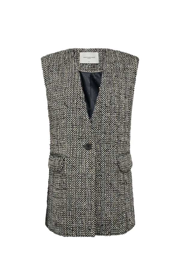 Rubi Knitted Waistcoat - Jet Stream Black