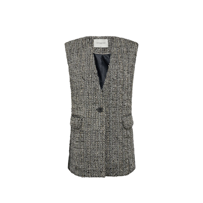 Rubi Knitted Waistcoat - Jet Stream Black