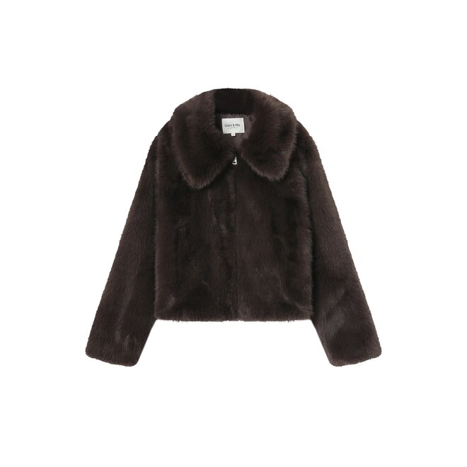 Shonna Faux Fur Jacket - Chocolat