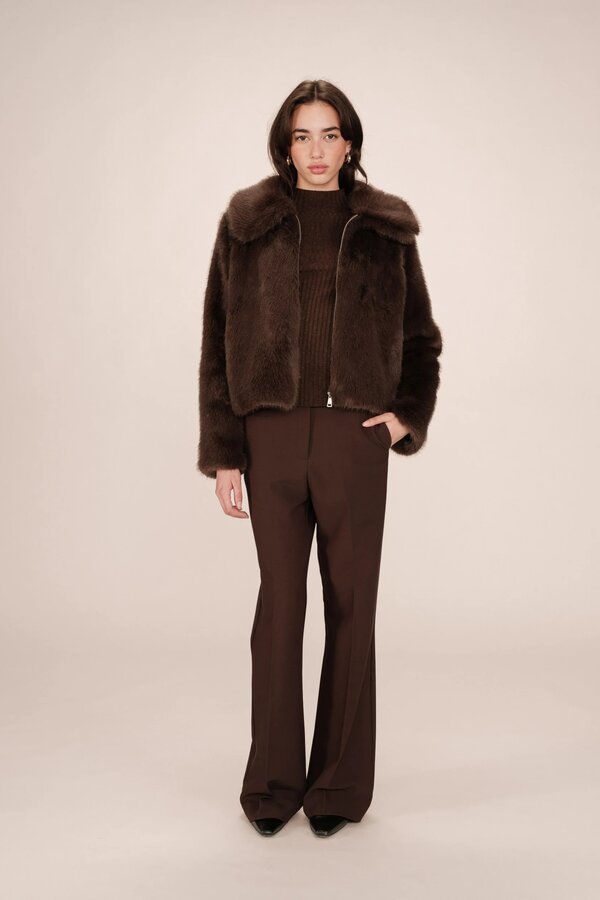 Shonna Faux Fur Jacket - Chocolat