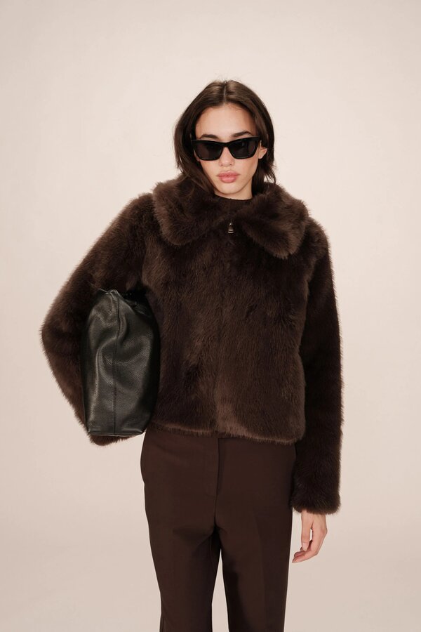 Shonna Faux Fur Jacket - Chocolat