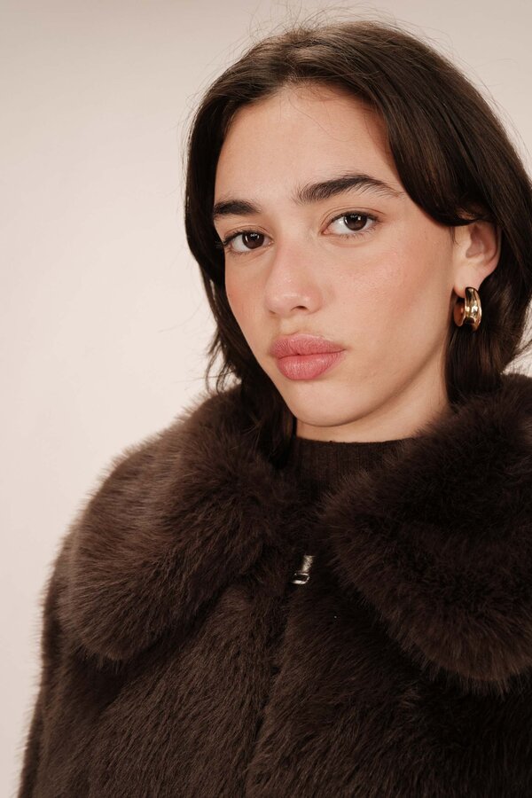 Shonna Faux Fur Jacket - Chocolat