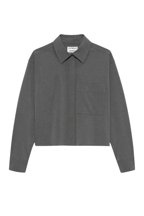Cropped Blouse - Dark Grey