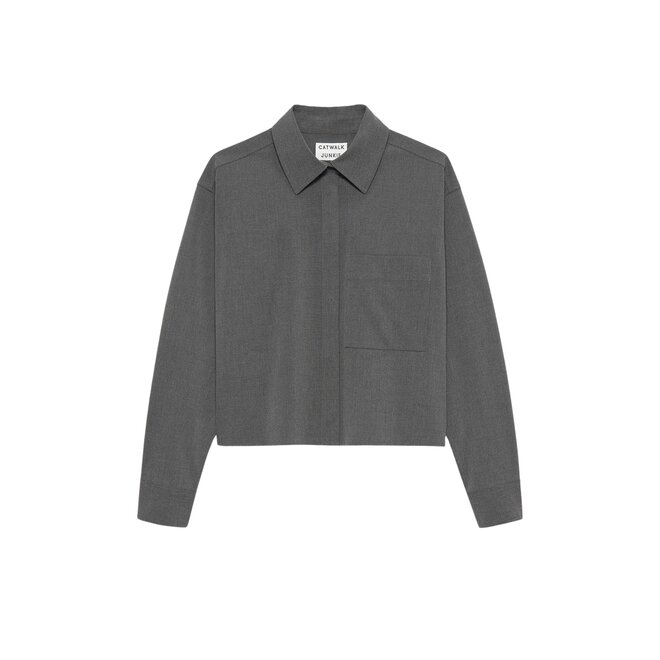 Cropped Blouse - Dark Grey