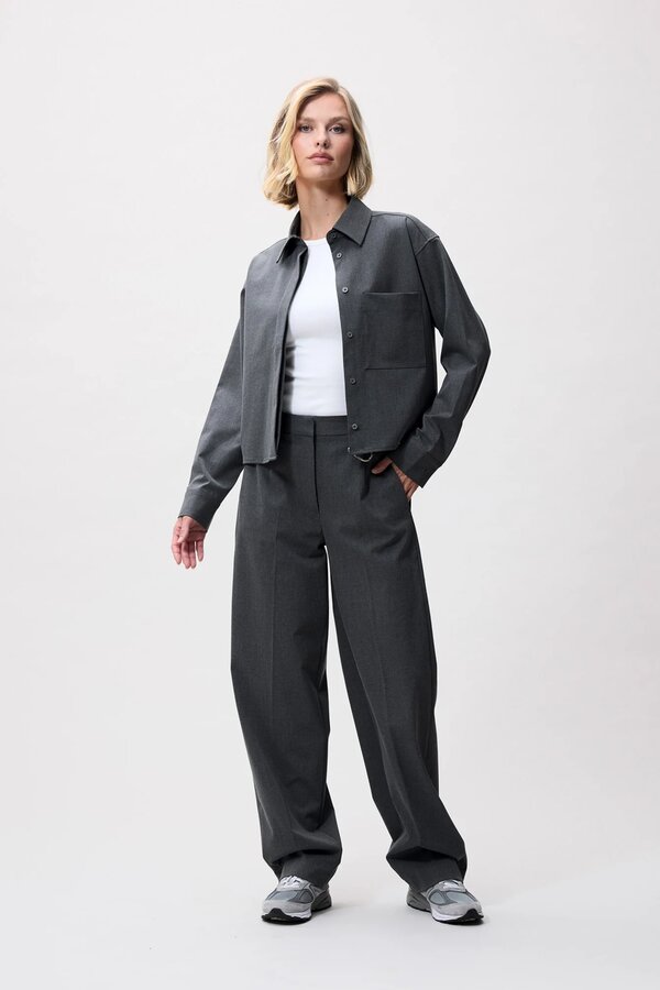 Cropped Blouse - Dark Grey