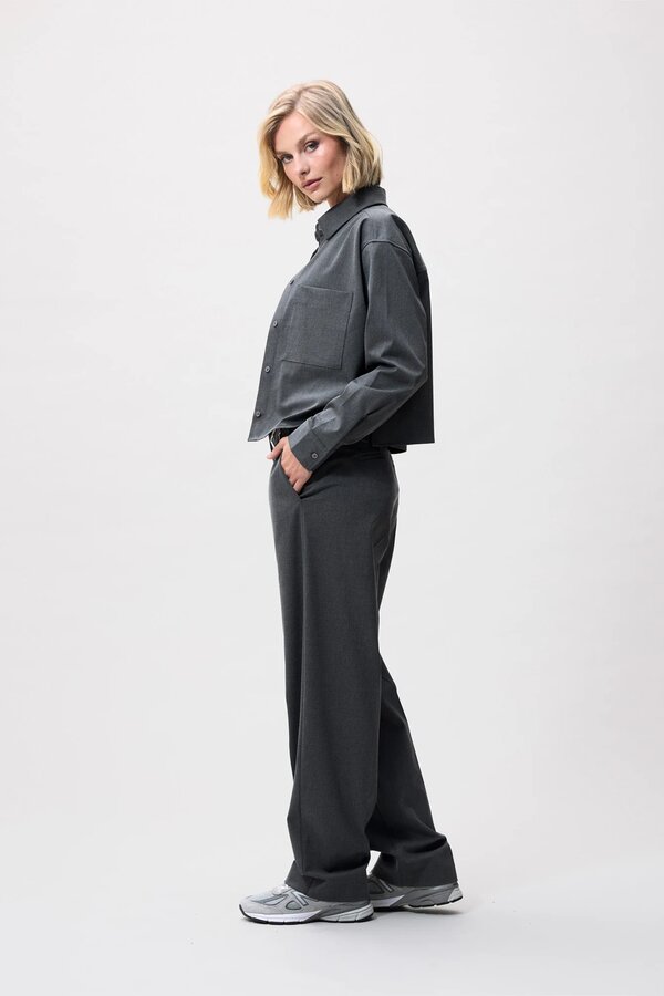 Cropped Blouse - Dark Grey