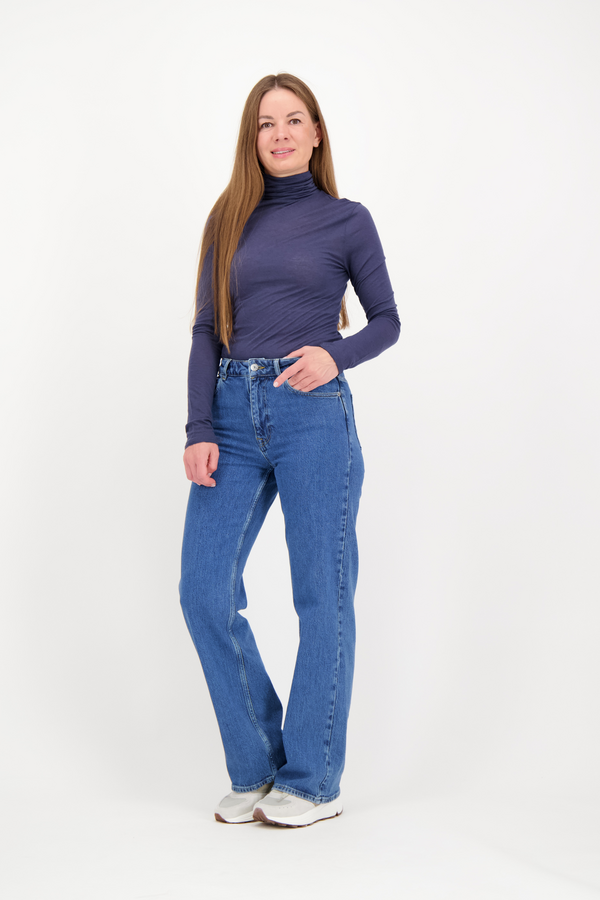 Sabine Turtle Neck Top - Navy