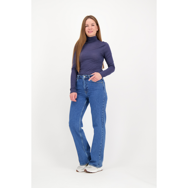 Sabine Turtle Neck Top - Navy