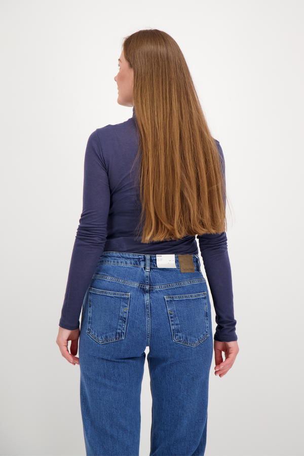 Sabine Turtle Neck Top - Navy