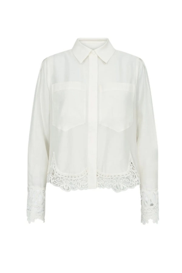 Molly Shirt With Lace - Jet Stream