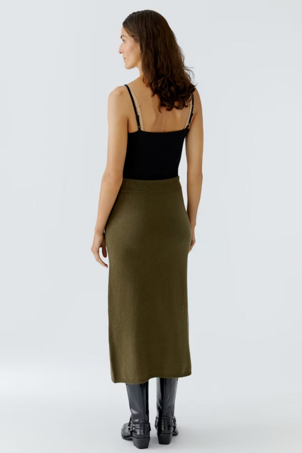 Knitted Skirt - Khaki Green
