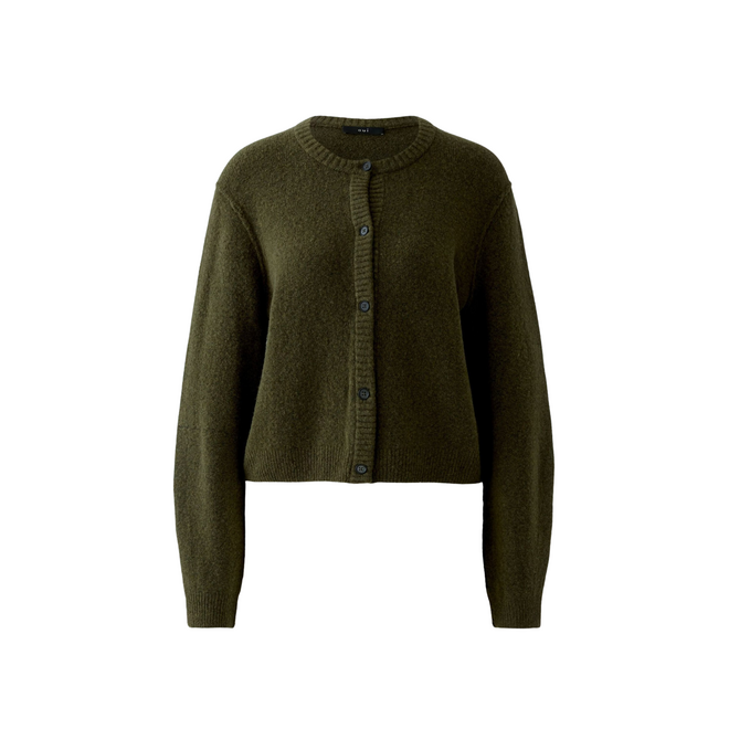 Knitted Cardigan - Khaki Green