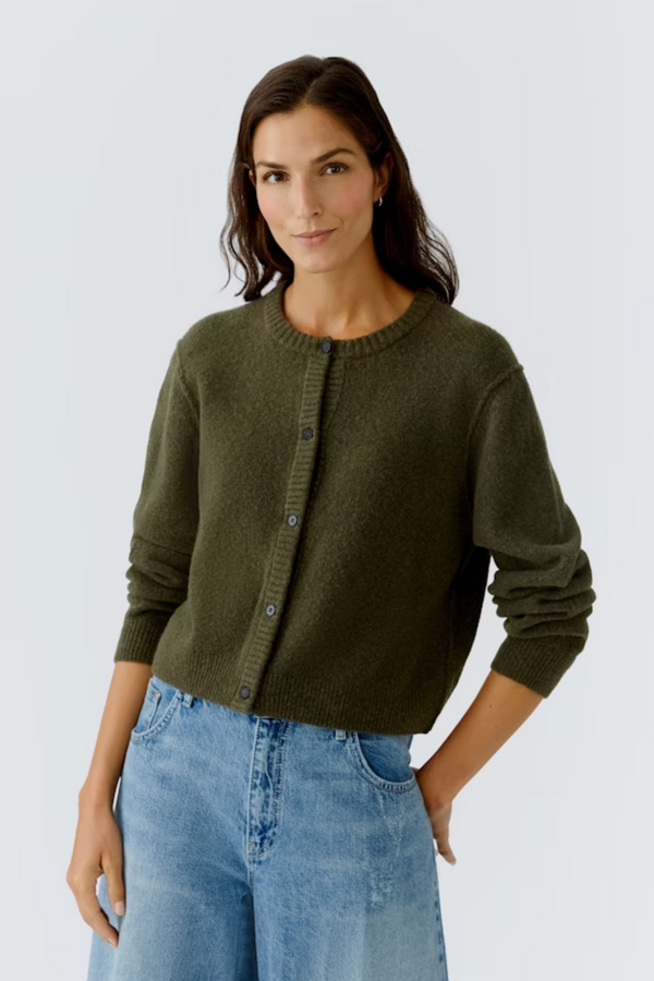 Knitted Cardigan - Khaki Green