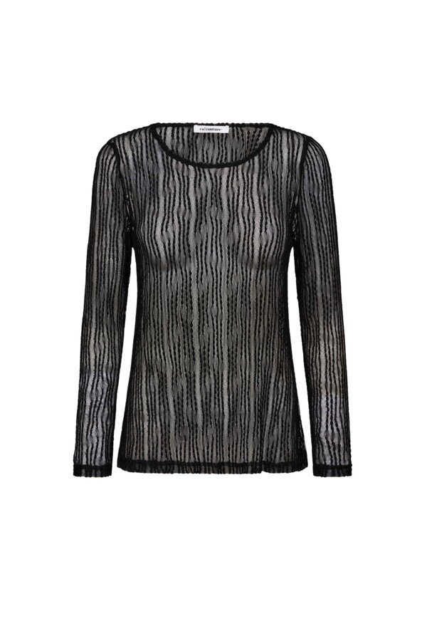Barb O-Neck Blouse - Black