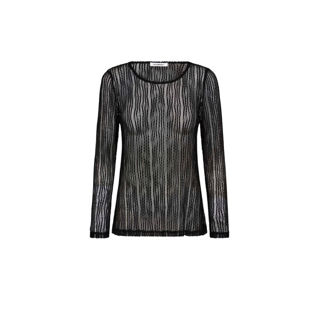 Barb O-Neck Blouse - Black
